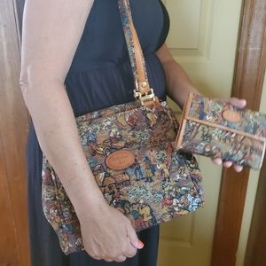 Gobelins Art Tapestry shoulder bag and wallet